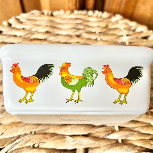 Garden Ridge Rooster Design Mini Ceramic Loaf Pan - Picture 3 of 10